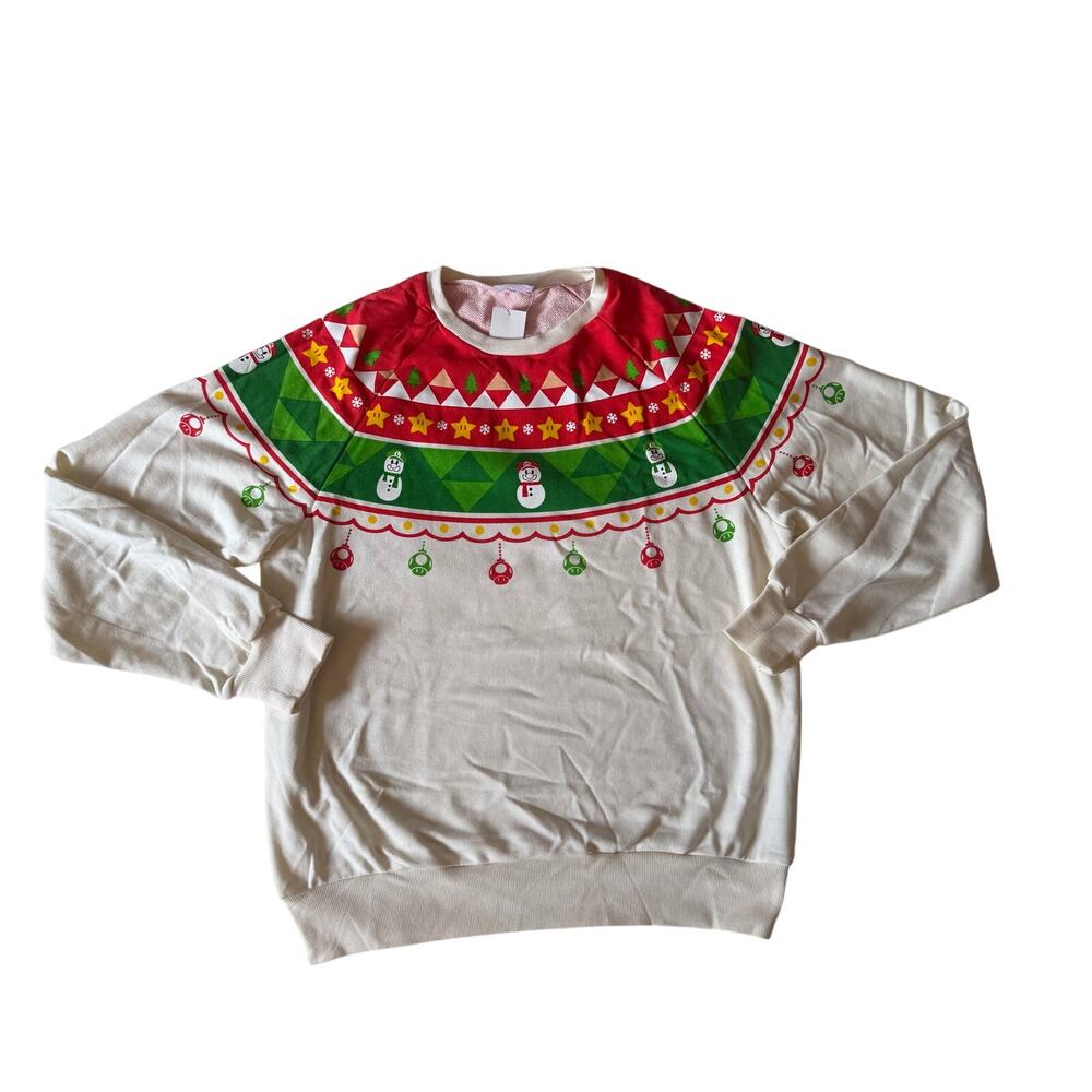 NWT Universal Studios Japan Exclusive Christmas Sweatshirt Sz L Mario Nintendo